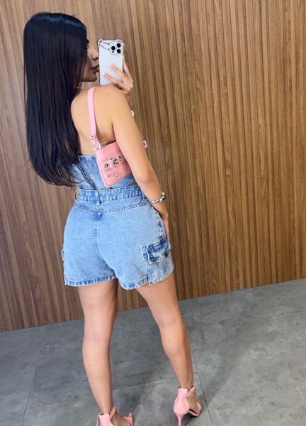 Short Jeans Cargo Alcance - Lavagem média