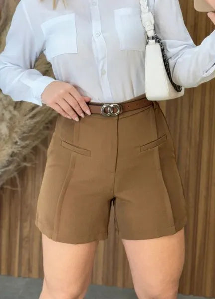 Short Iris C/Cinto - Caramelo